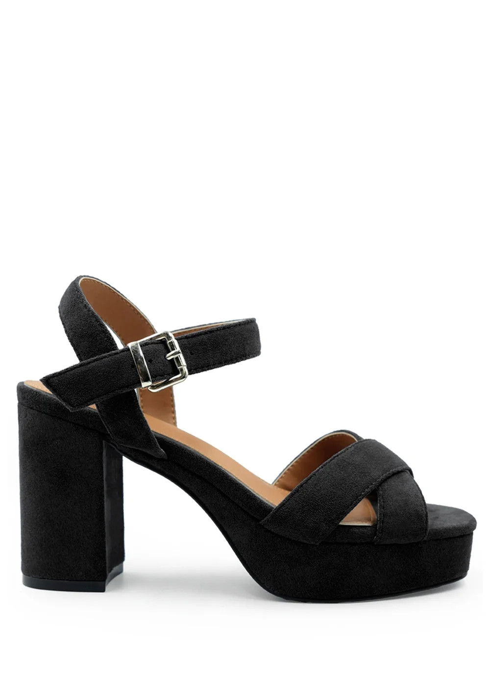 Where's That From Black Marcia Wide Fit Suede Platform Heels - 5 Image 1