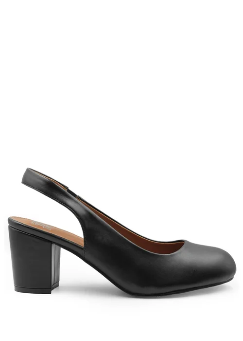 Where's That From Black Edith Extra Wide PU Block Heels - Size 3 Image 1