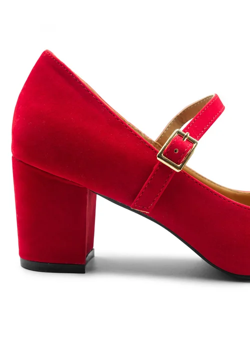 Where's That From Red Araceli Extra Wide Mary Jane Pumps - 3 Image 2