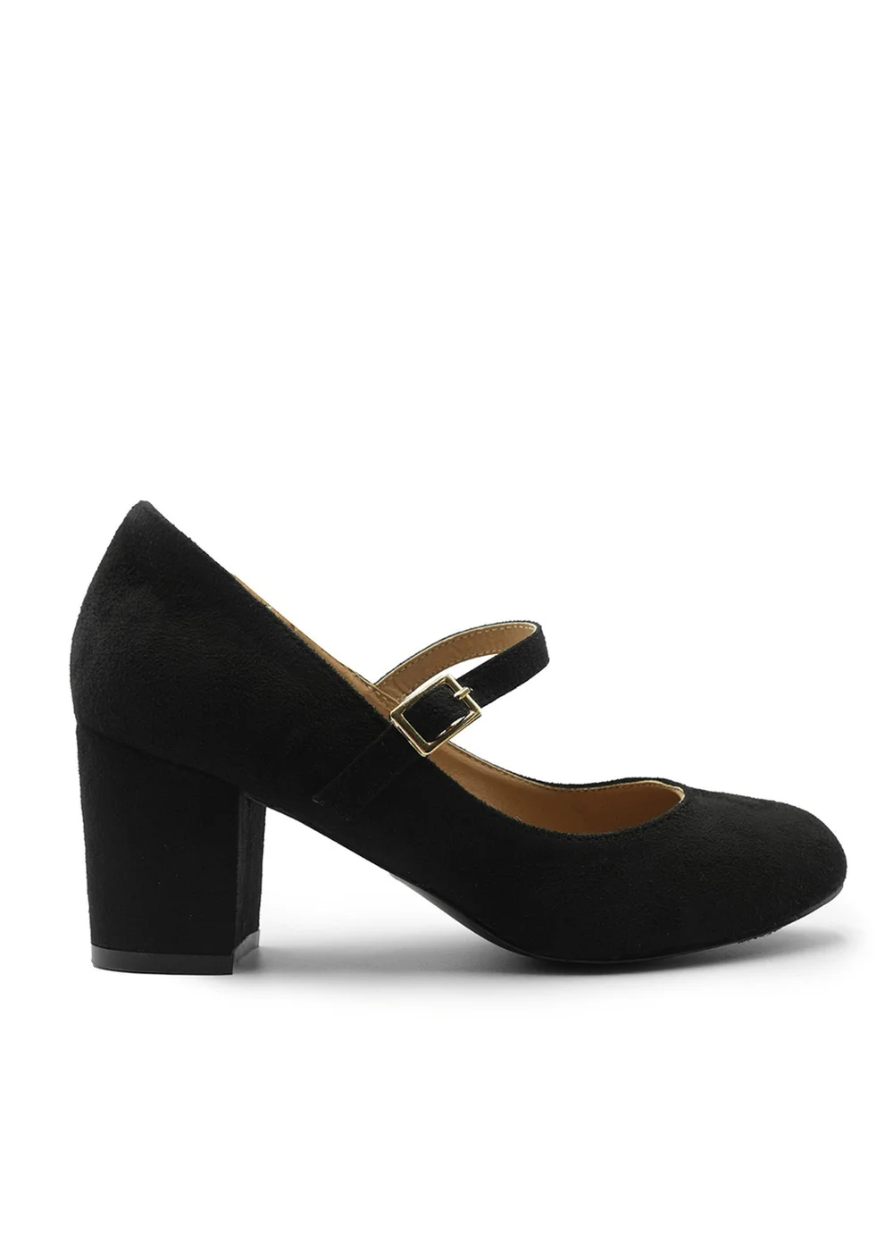 Where's That From Black Faux Suede Araceli Wide Mary Jane Pumps - Size 6 Image 1