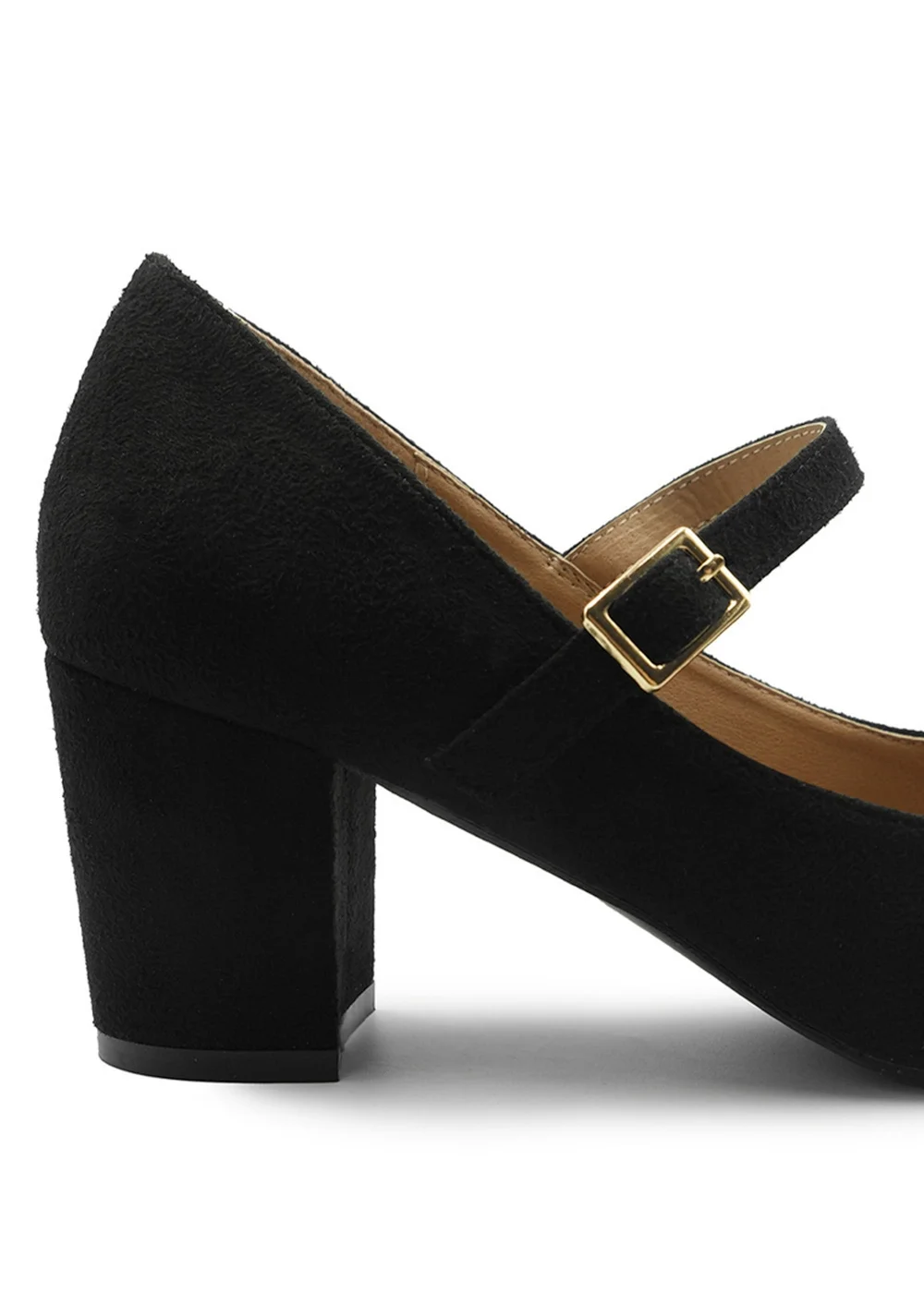 Where's That From Black Faux Suede Araceli Wide Mary Jane Pumps - Size 6 Image 2