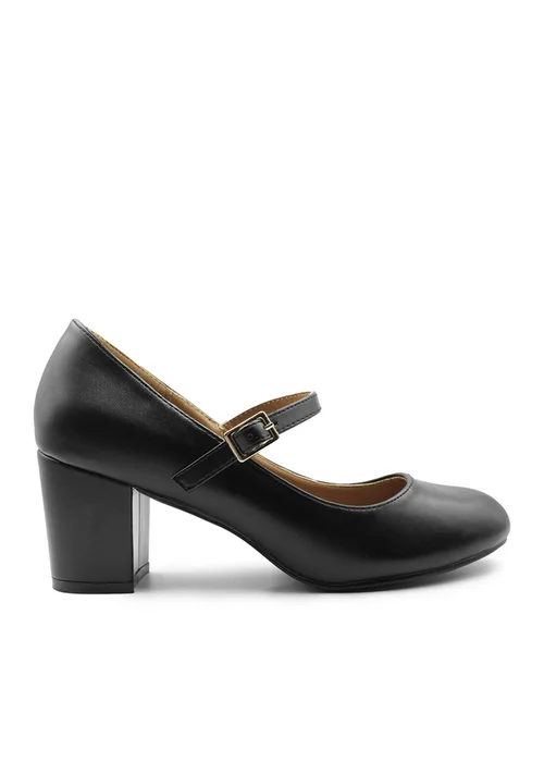Where's That From Black PU Araceli Wide Mary Jane Pumps - 8 Image 1