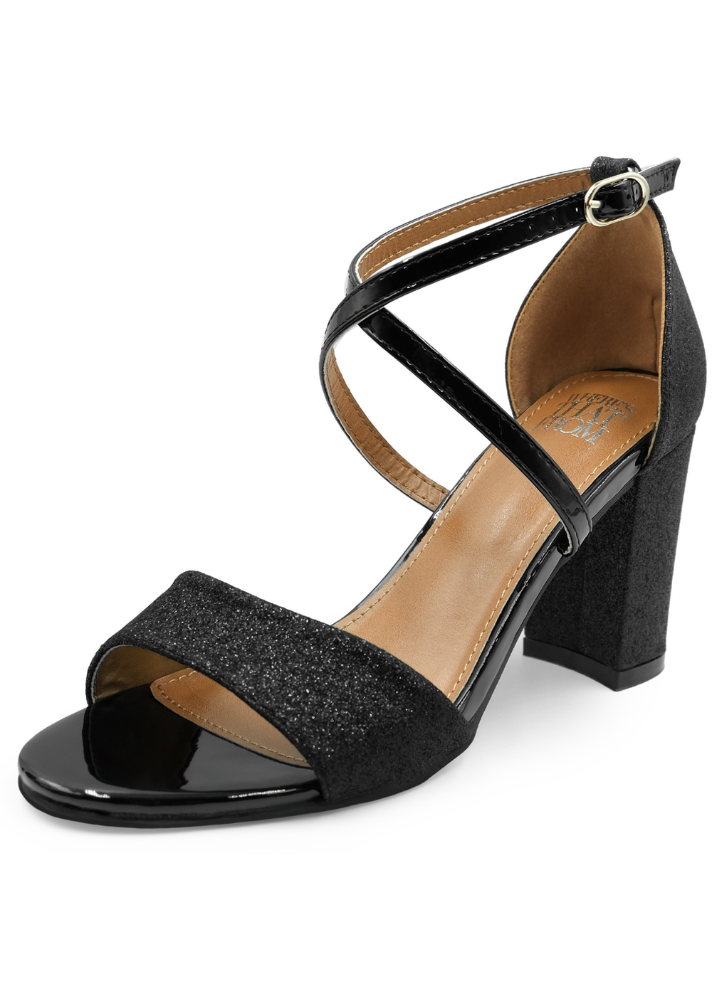 Where's That From Black Ruth Wide Fit Block Heel Sandals - 3 Image 2