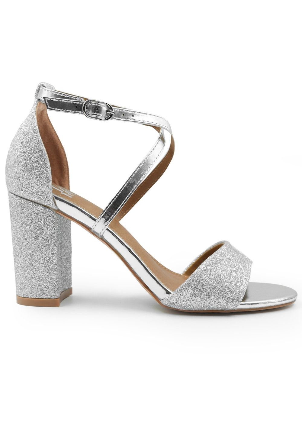 Where's That From Silver Ruth Wide Fit Block Heel Sandals - 3 Image 3