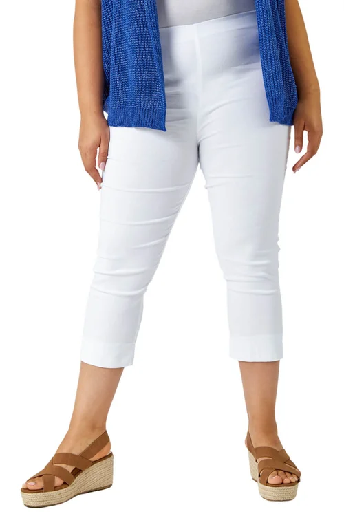 Roman White Curve Cropped Stretch Trouser - 18 Image 1