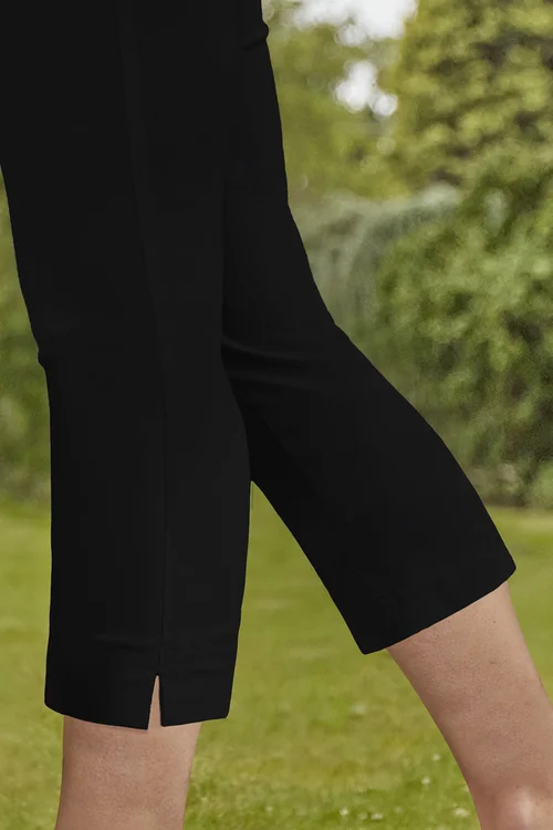 Roman Black Petite Cropped Stretch Trouser - 8 Image 4