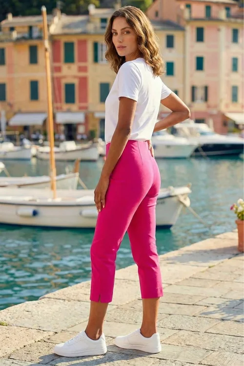 Roman Cerise Petite Cropped Stretch Trouser - 8 Image 2