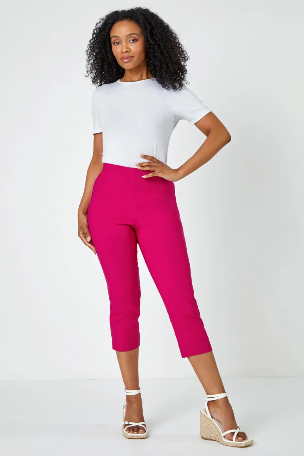 Roman Cerise Petite Cropped Stretch Trouser - 8 Image 4