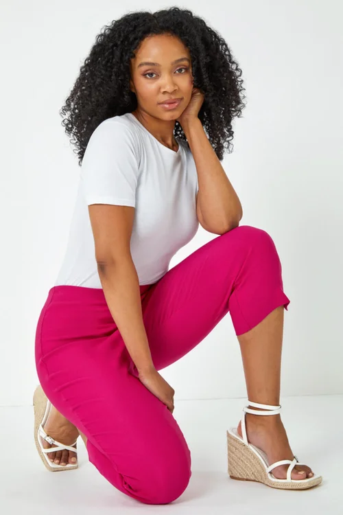 Roman Cerise Petite Cropped Stretch Trouser - 8 Image 2