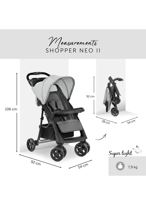 Hauck Grey Shopper Neo II Pushchair - One Size Image 3