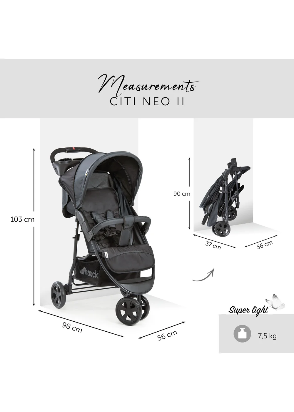 Hauck Black Citi Neo II Pushchair - No Size Image 4