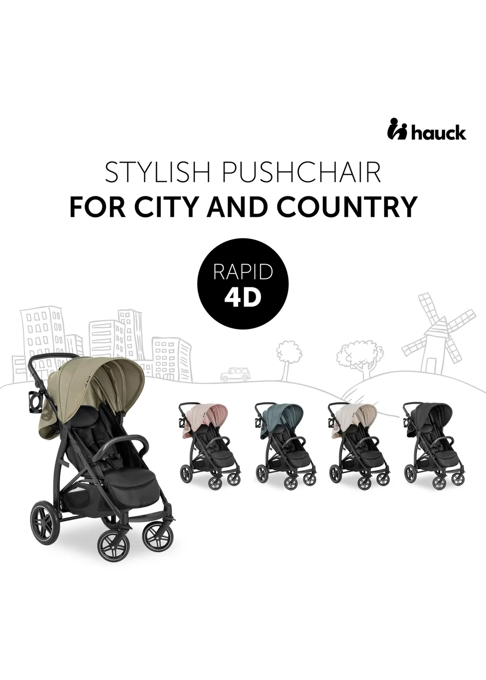 Hauck Beige Rapid 4D Pushchair - No Size Image 2