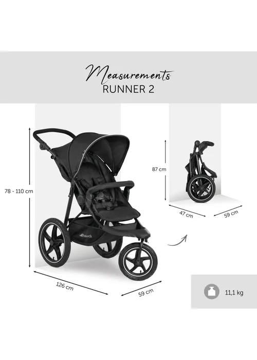 Hauck Black Runner 2 Pushchair - No Size Image 3