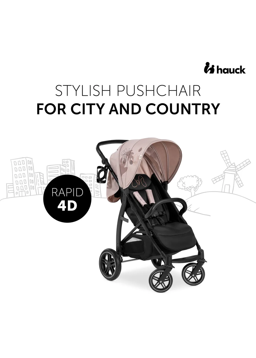 Hauck Minnie Mouse Rose Rapid 4D Pushchair - No Size Image 2