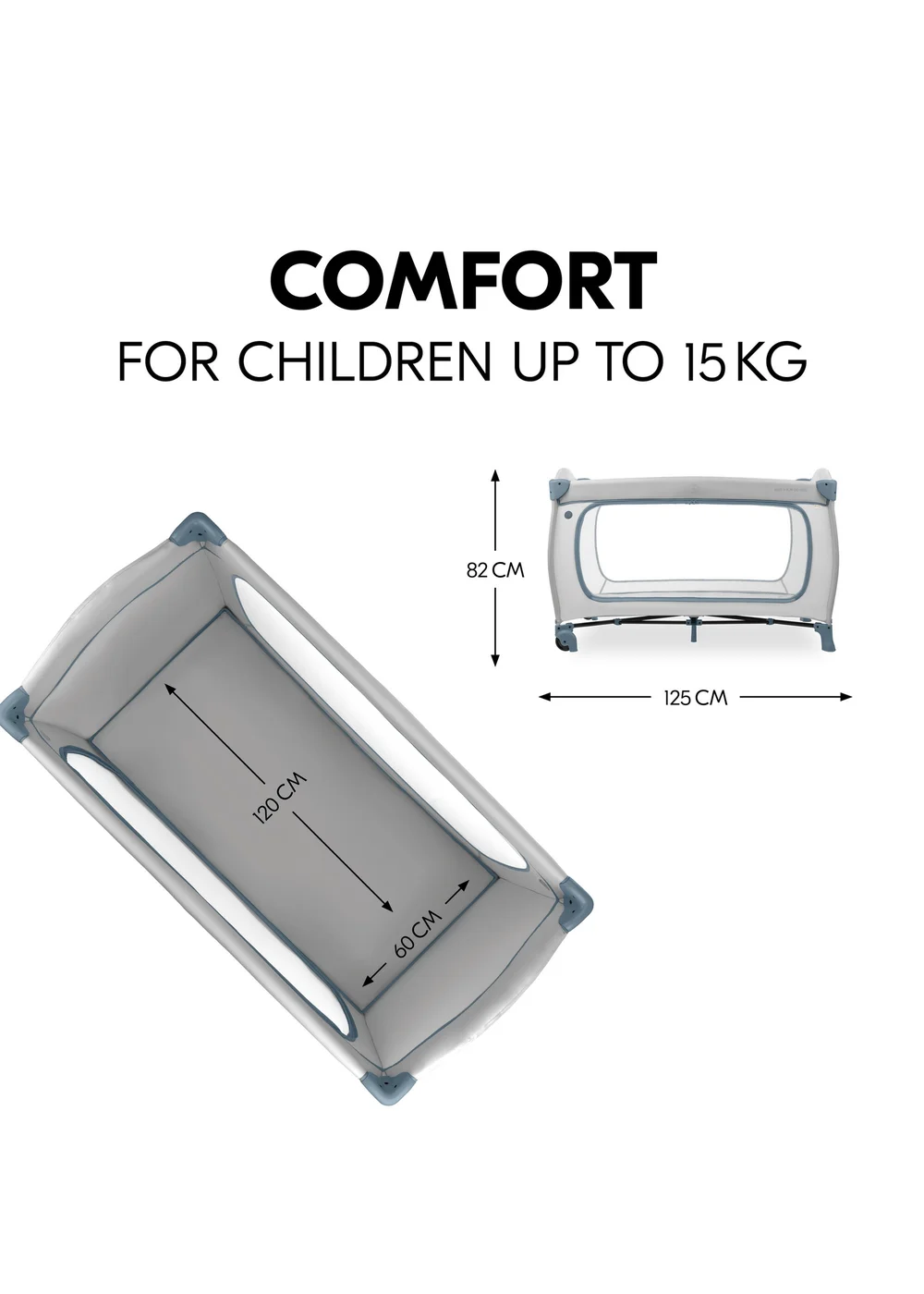 Hauck Dusty Blue Sleep N Play Go Plus Travel Cot - No Size Image 3
