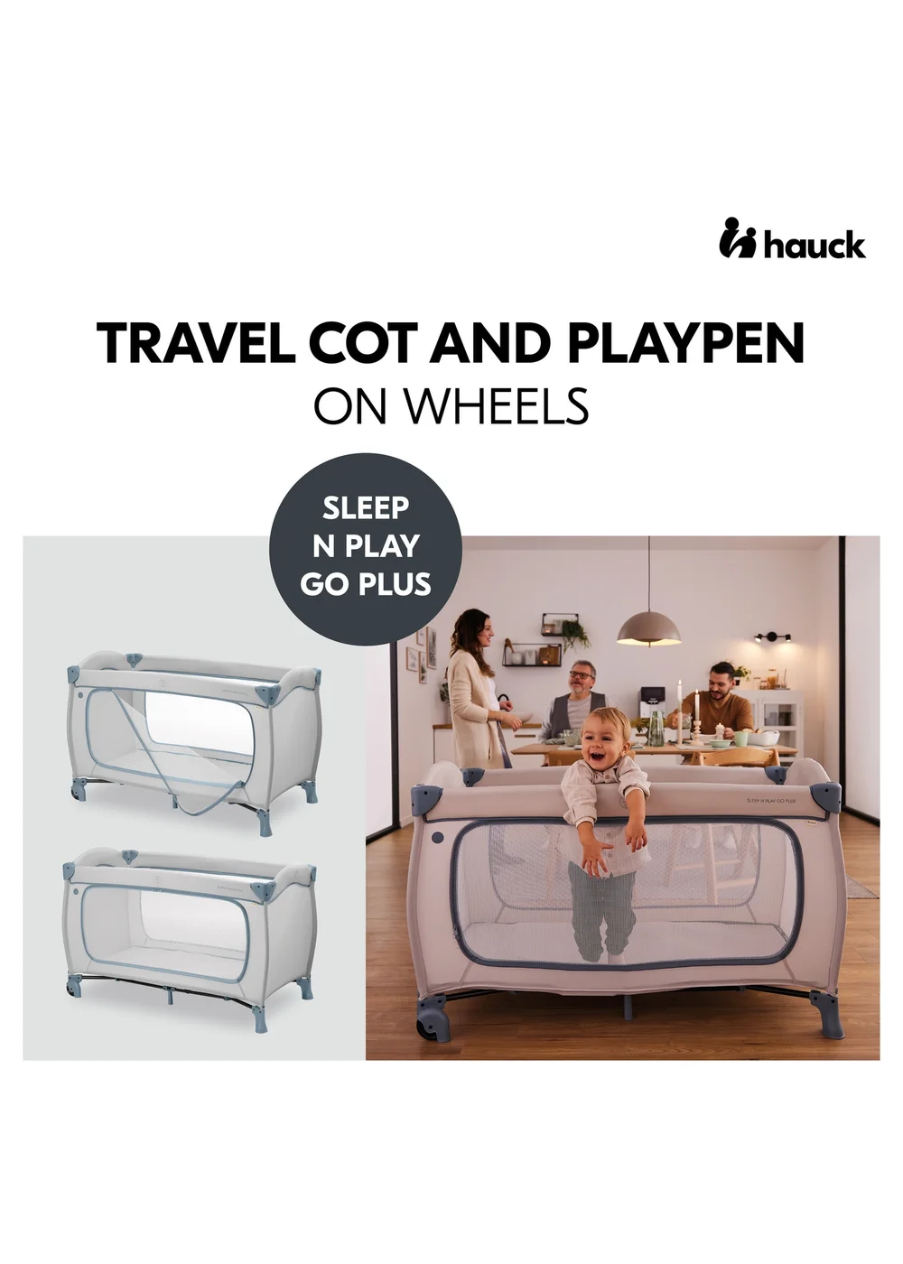 Hauck Dusty Blue Sleep N Play Go Plus Travel Cot - No Size Image 2
