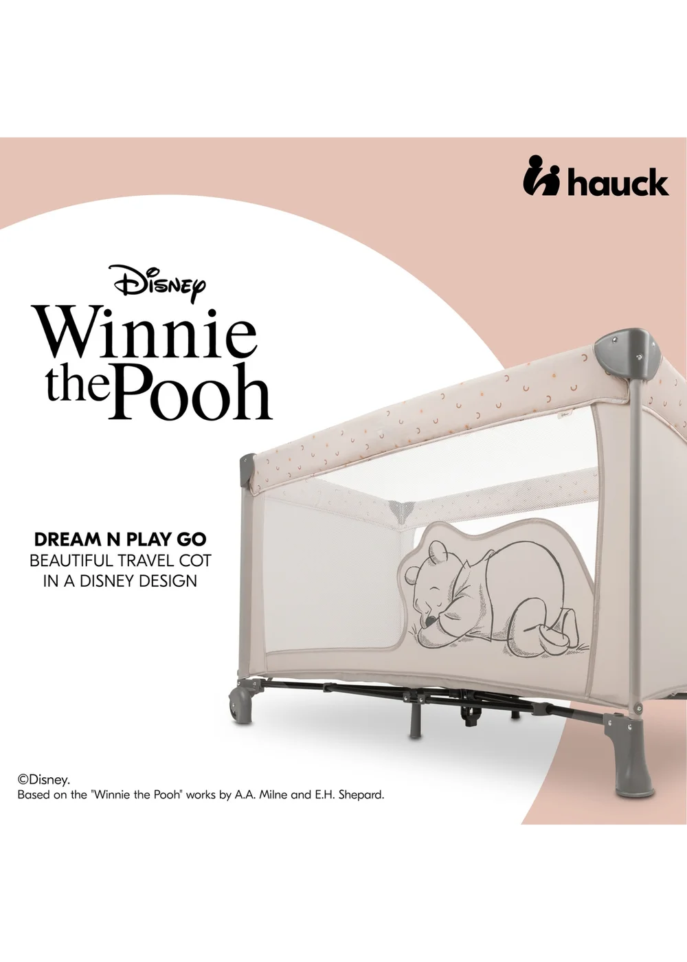 Hauck Pooh Rainbow Beige Dream N Play Go Travel Cot - One Size Image 2
