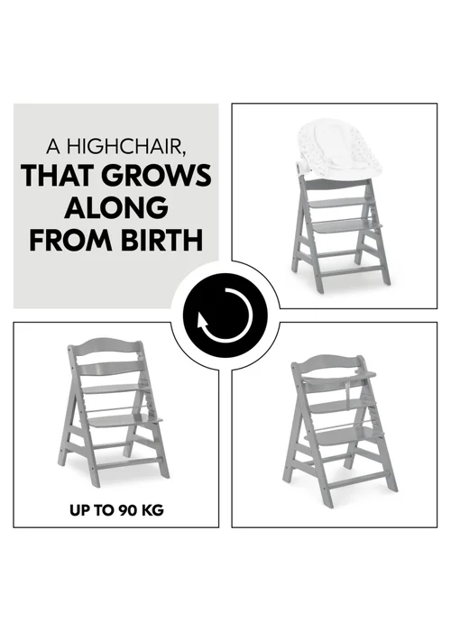 Hauck Grey Alpha+ Wooden Highchair - No Size Image 5
