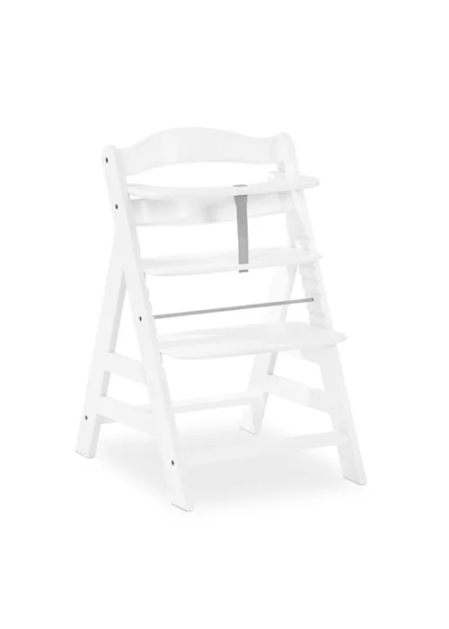 Hauck White Alpha+ Wooden Highchair - One Size Image 1