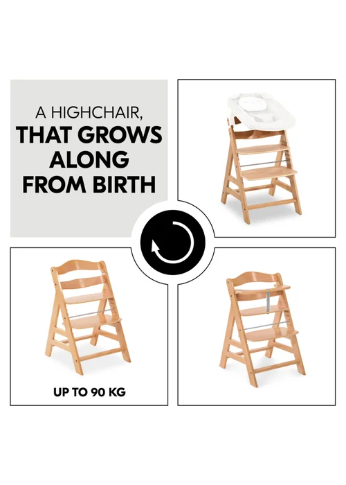 Hauck Natural Alpha+ Wooden Highchair - No Size Image 5