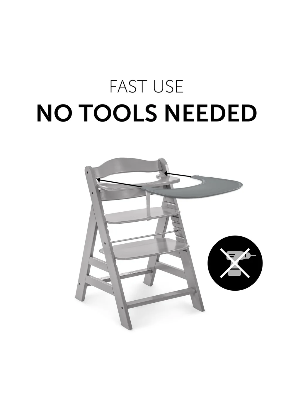 Hauck Grey Alpha Click Tray - No Size Image 4