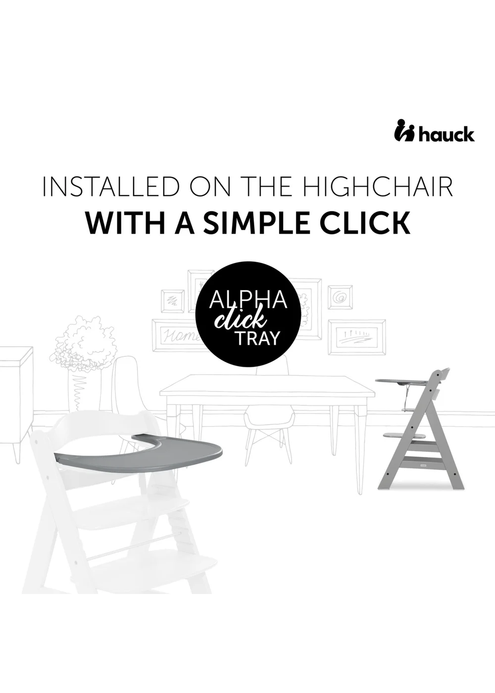 Hauck Grey Alpha Click Tray - No Size Image 2