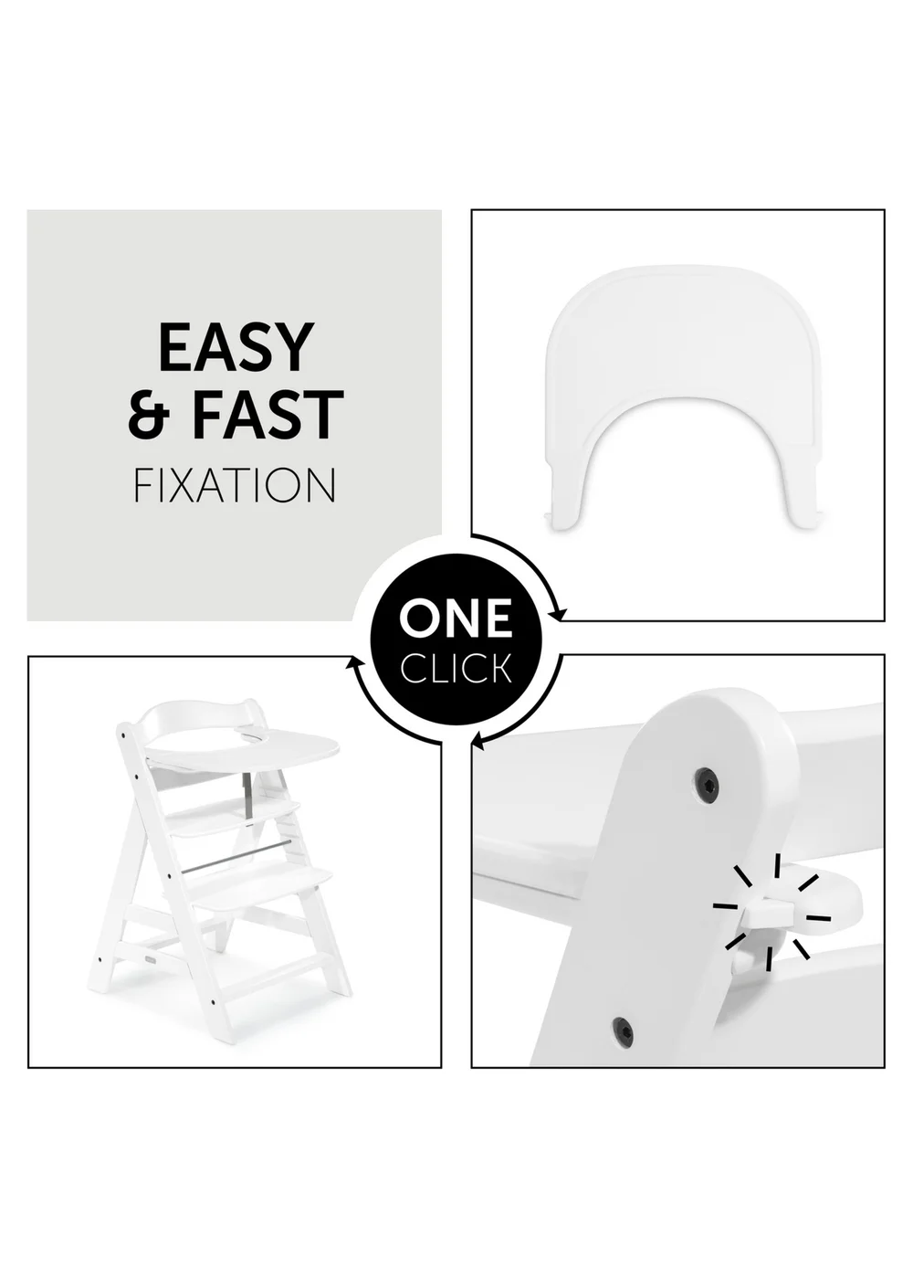 Hauck White Alpha Click Tray - No Size Image 3