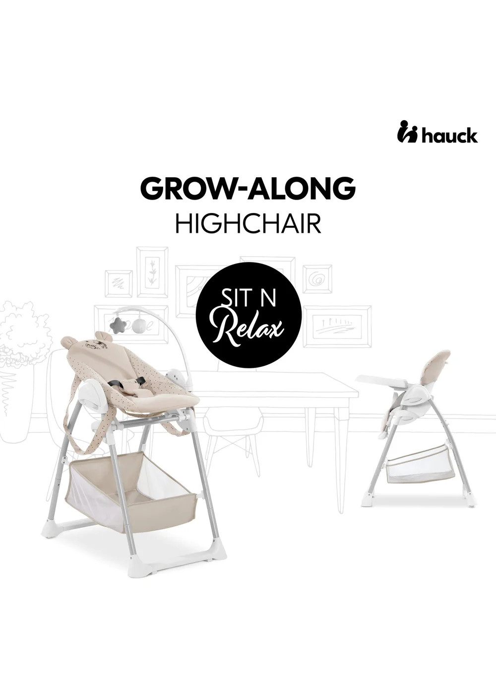 Hauck Winnie the Pooh Beige Sit N Relax Highchair - No Size Image 2