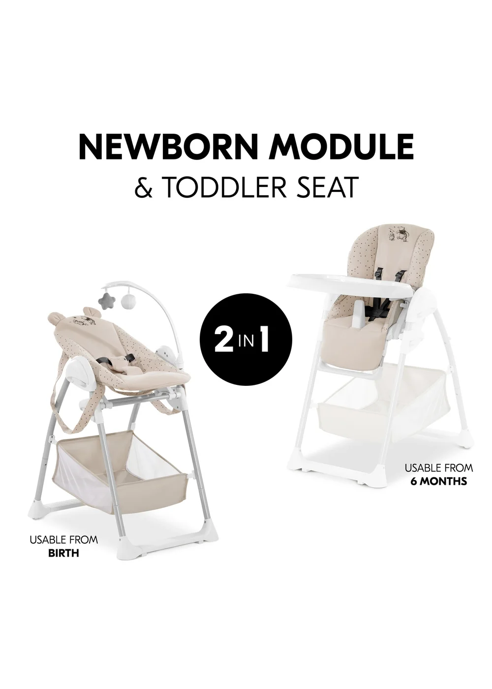 Hauck Winnie the Pooh Beige Sit N Relax Highchair - No Size Image 3
