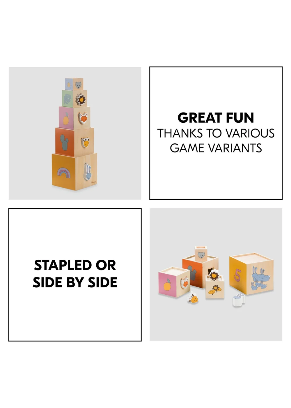 Hauck Stack N Raise Wooden Playset - One Size Image 5