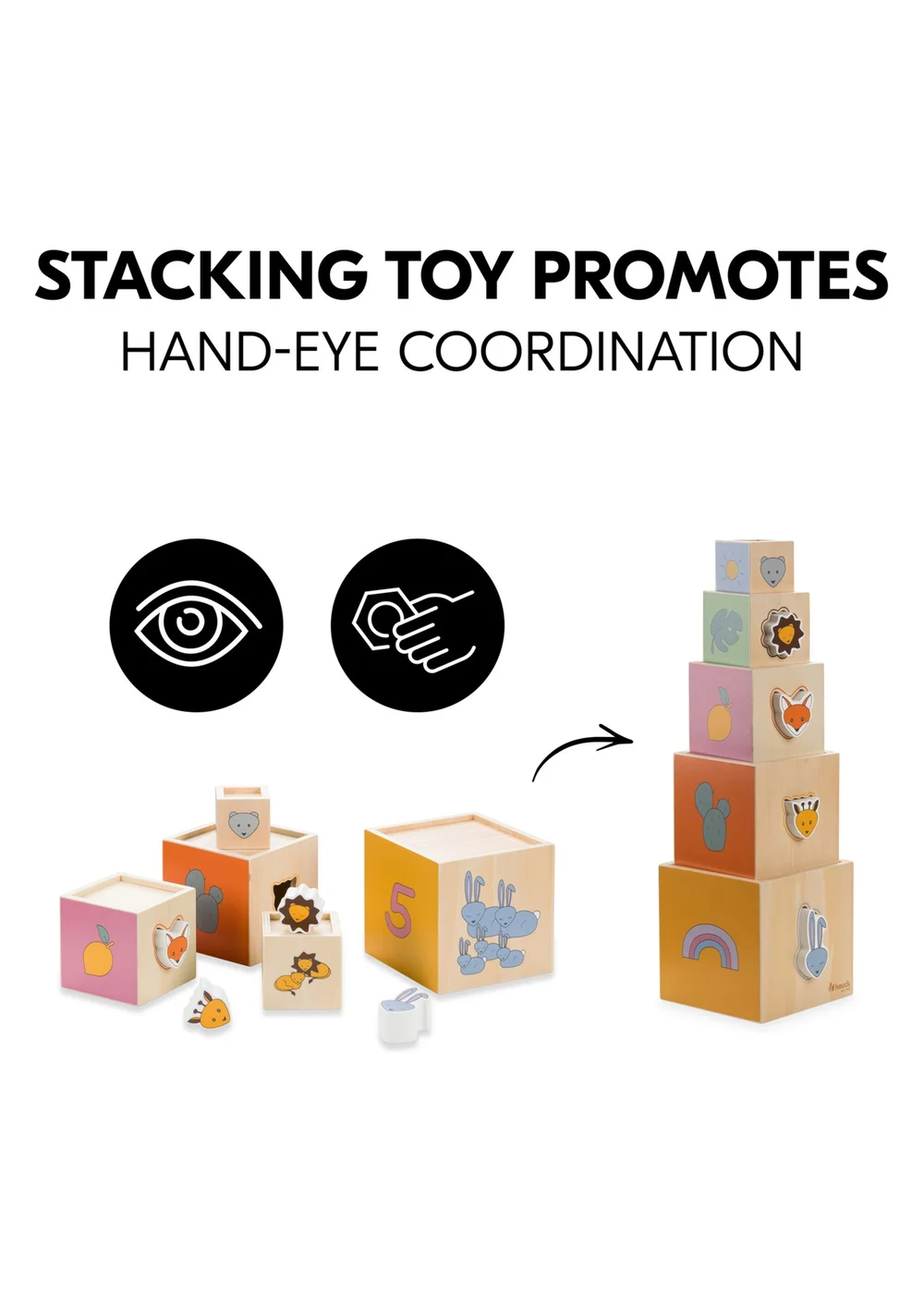 Hauck Stack N Raise Wooden Playset - One Size Image 3