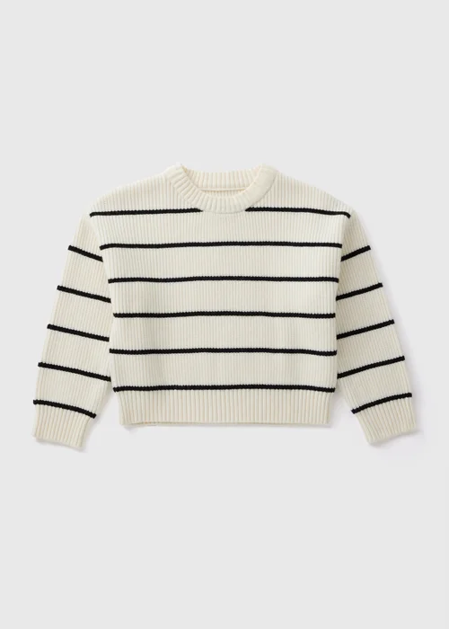 Girls Cream Stripe Jumper (7-15yrs) - 7 Yrs Image 1