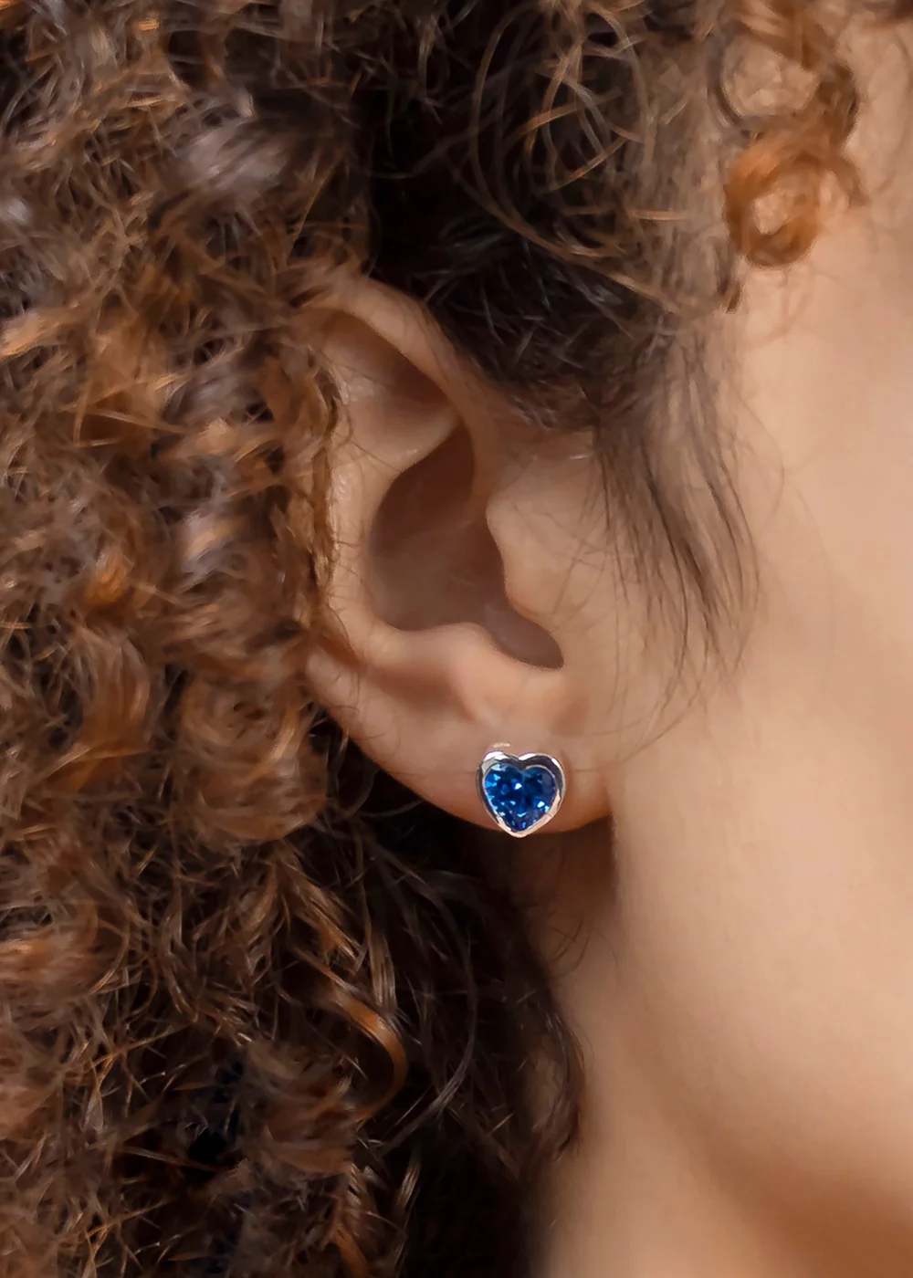Radley London Silver Sterling Blue Stone Heart Stud Earrings - One Size Image 4