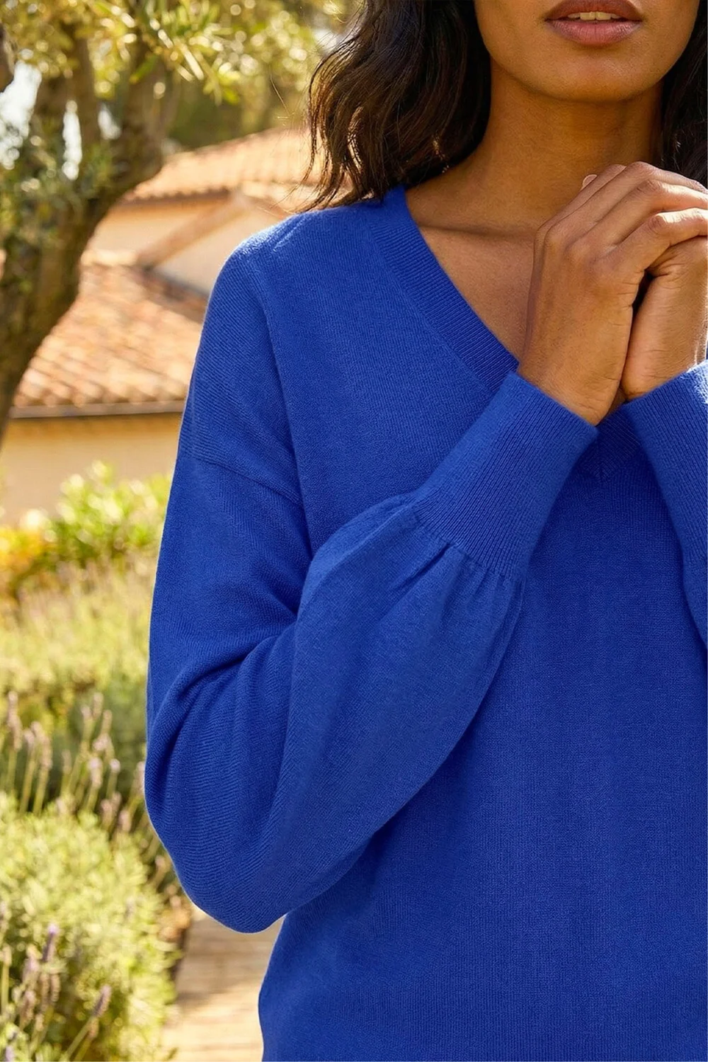 Roman Royal Blue V-Neck Stretch Jumper - 20 Image 4