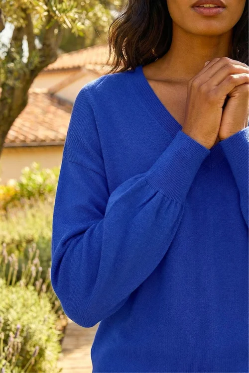 Roman Royal Blue V-Neck Stretch Jumper - 20 Image 4