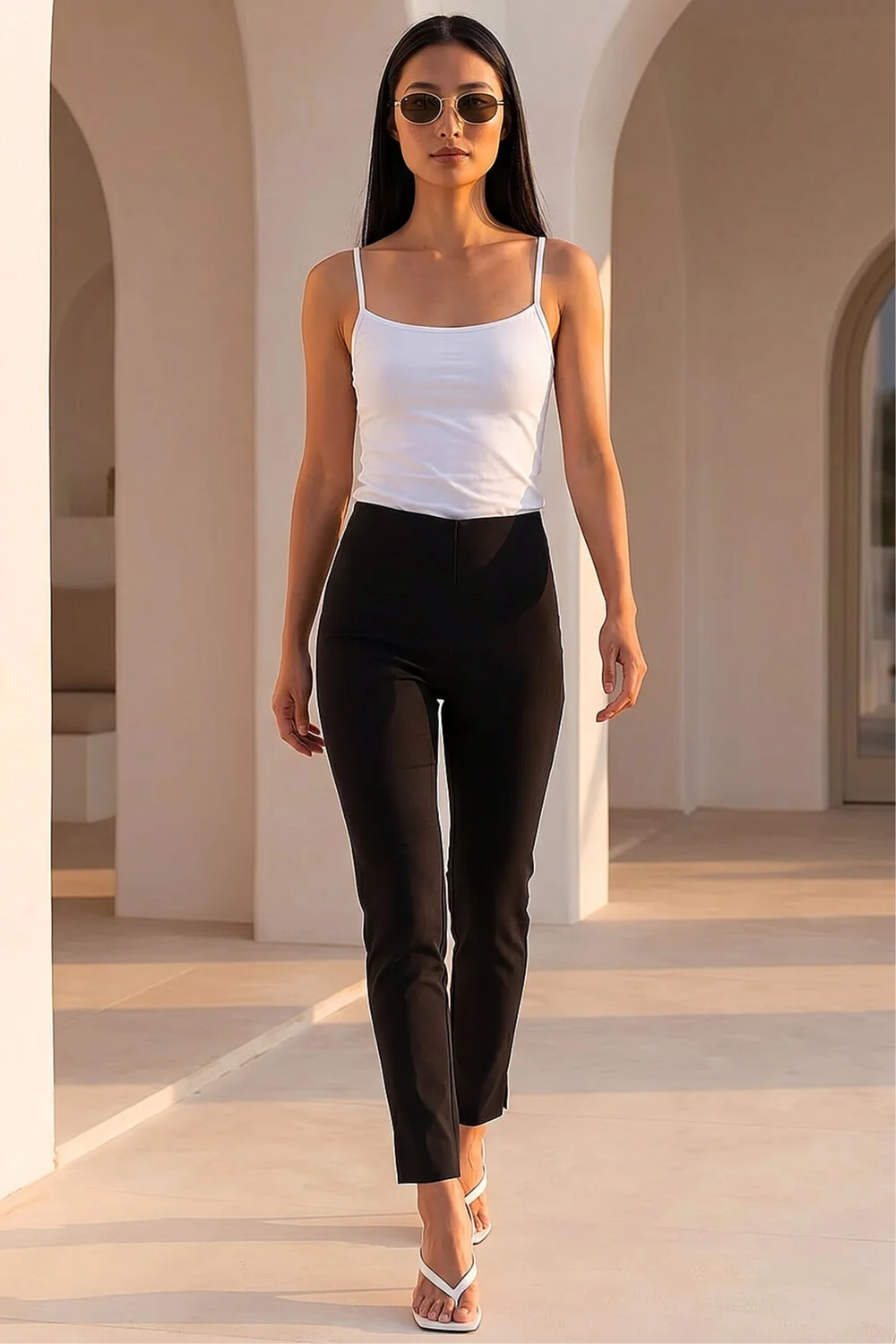 Roman Black Petite Full Length Stretch Trousers - 12 Image 1