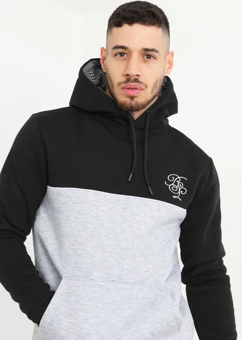 Brave Soul Black Colour Block Overhead Hoodie - S Image 3
