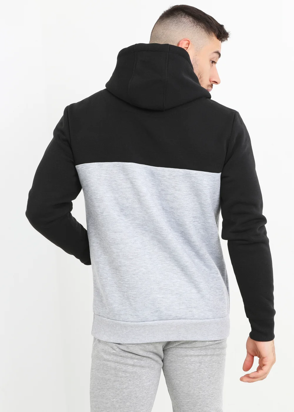 Brave Soul Black Colour Block Overhead Hoodie - S Image 2