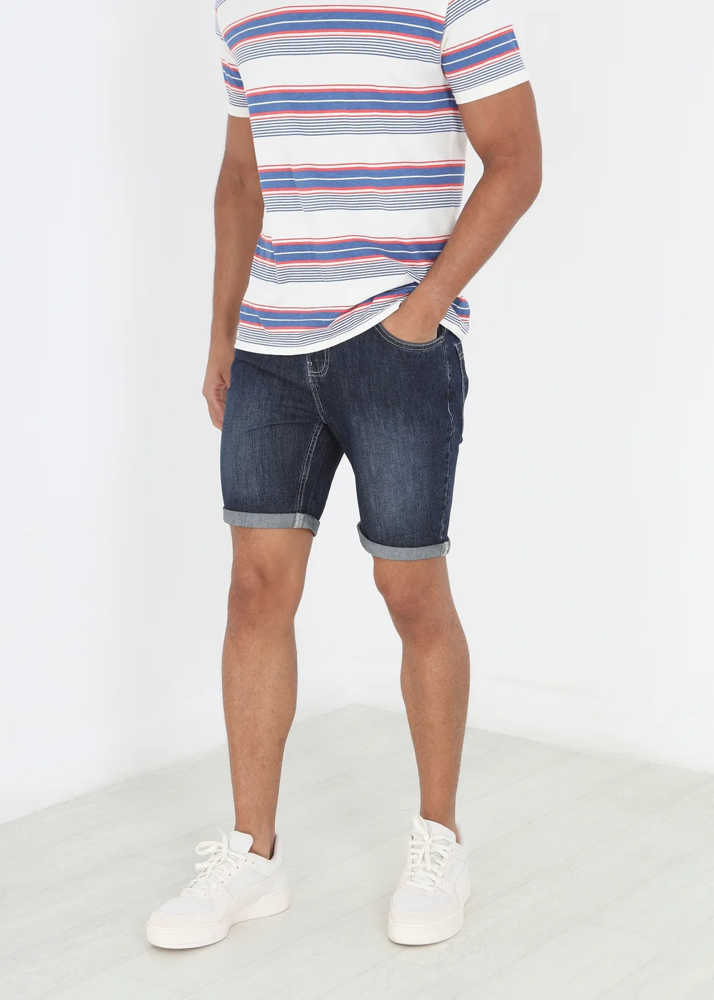 Brave Soul Dark Blue Denim Shorts - S Image 1