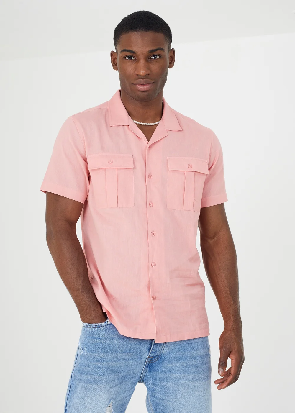 Brave Soul Pink Short Sleeve Shirt - XL Image 1