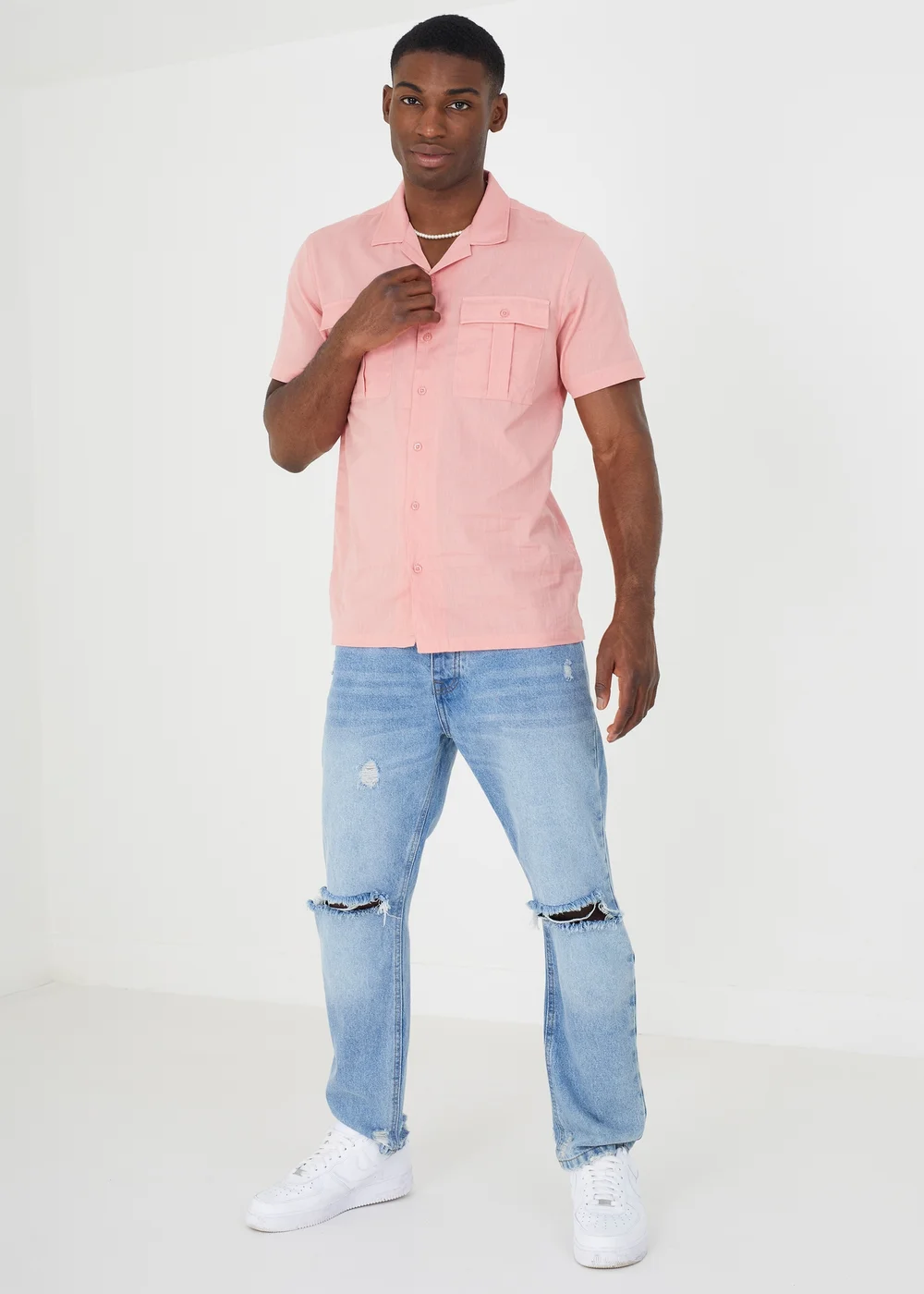 Brave Soul Pink Short Sleeve Shirt - XL Image 3