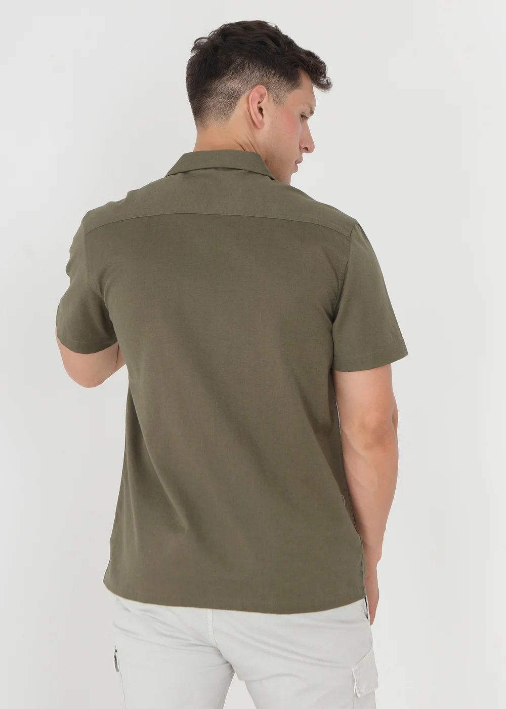 Brave Soul Khaki Short Sleeve Shirt - S Image 2