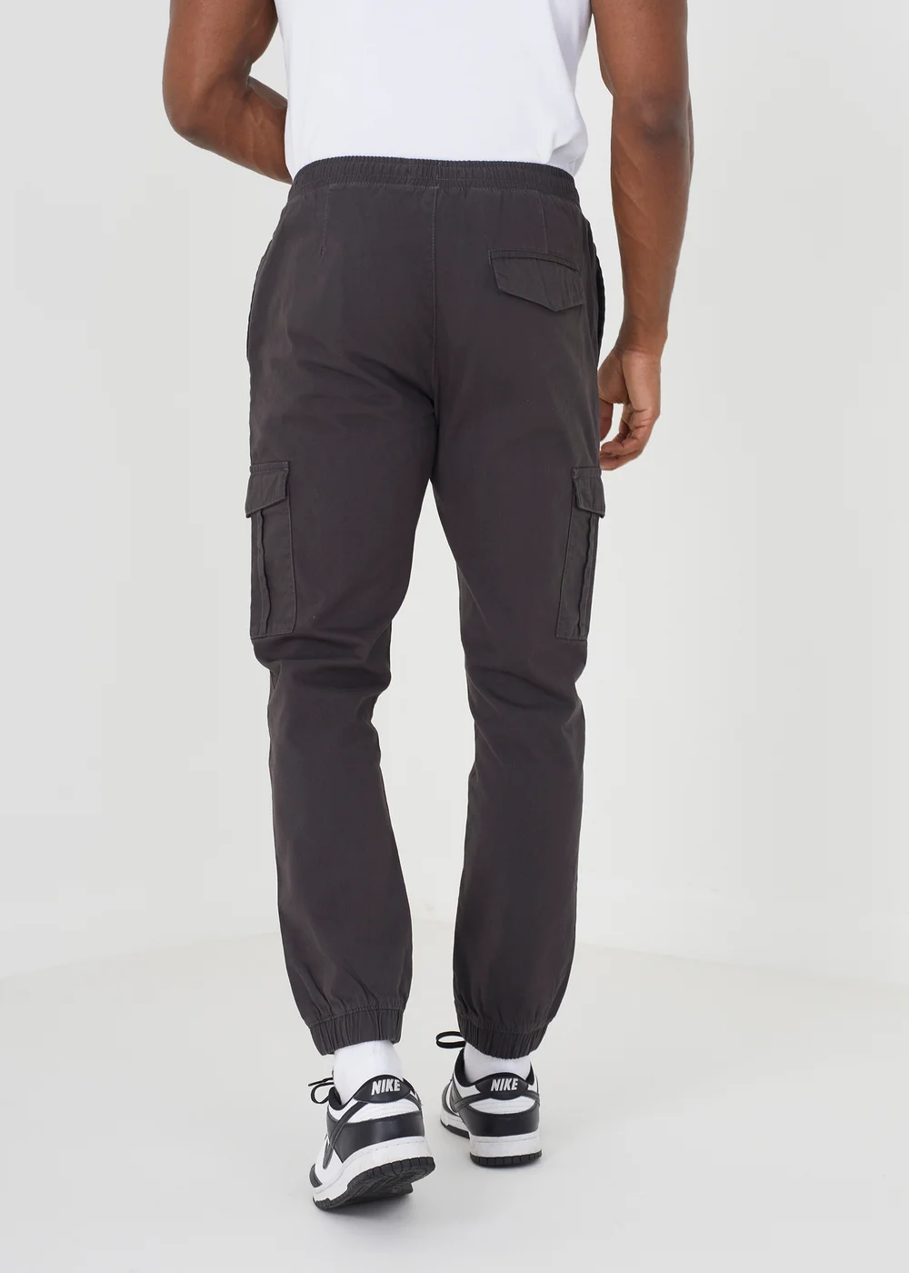 Brave Soul Dark Grey Cotton Twill Cargo Trousers - 30/L32 Image 2