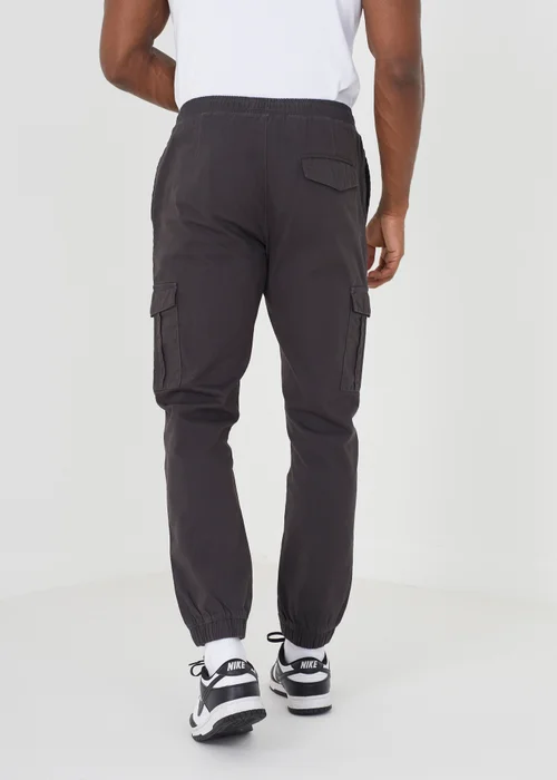 Brave Soul Dark Grey Cotton Twill Cargo Trousers - 30/L32 Image 2