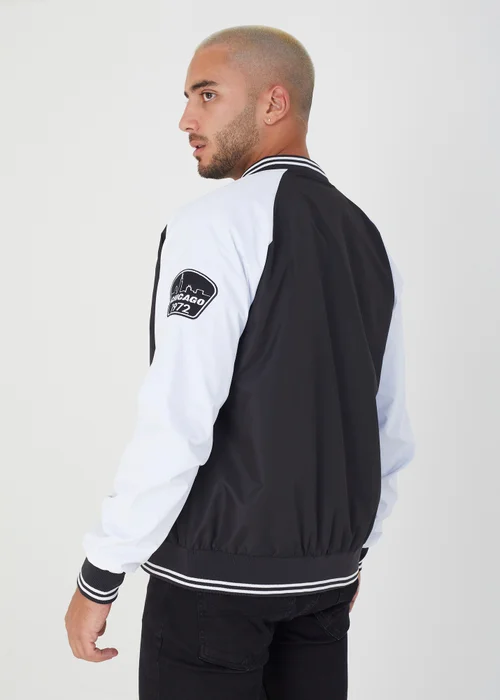 Brave Soul Black Varsity Bomber Jacket - S Image 2