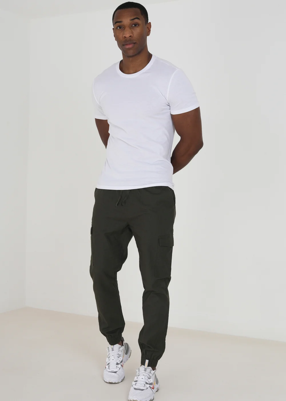 Brave Soul Khaki Cotton Linen Blend Cargo Trousers - 30/L32 Image 3
