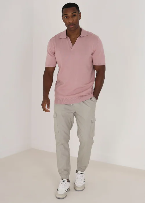 Brave Soul Stone Cotton Linen Blend Cargo Trousers - 30/L32 Image 3