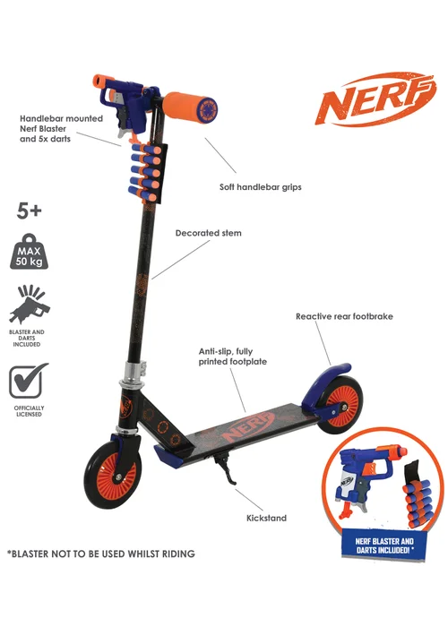 Nerf Inline Scooter With Blaster and Darts - One Size Image 5