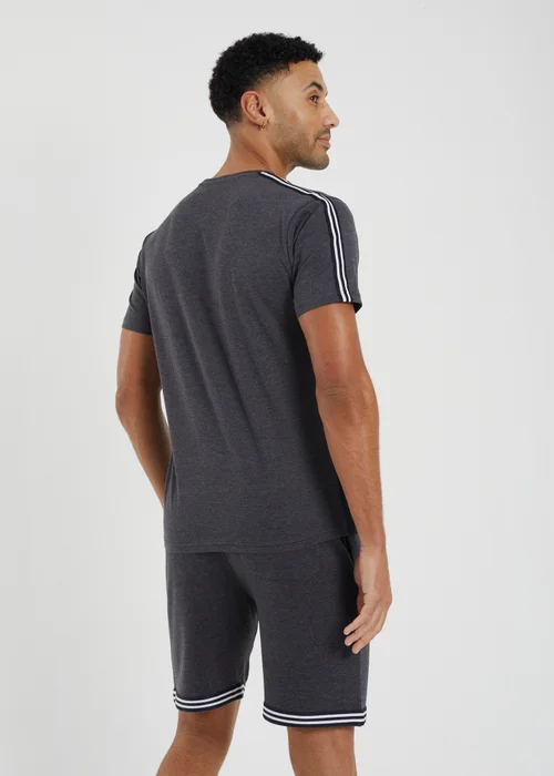 Brave Soul Charcoal T-Shirt and Shorts Set - Medium Image 2