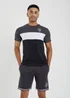 Brave Soul Charcoal T-Shirt and Shorts Set - Medium Image 1